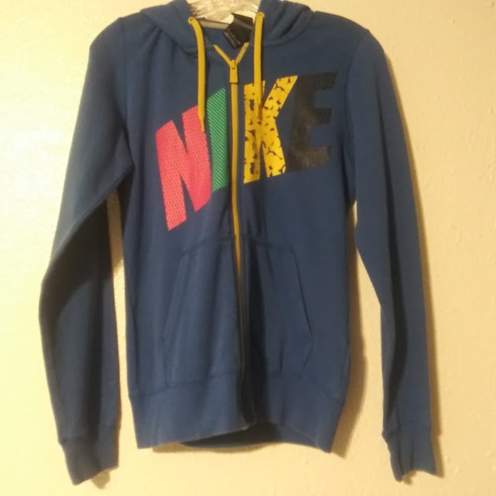 Nike women's size S blue hooded pullover sweater